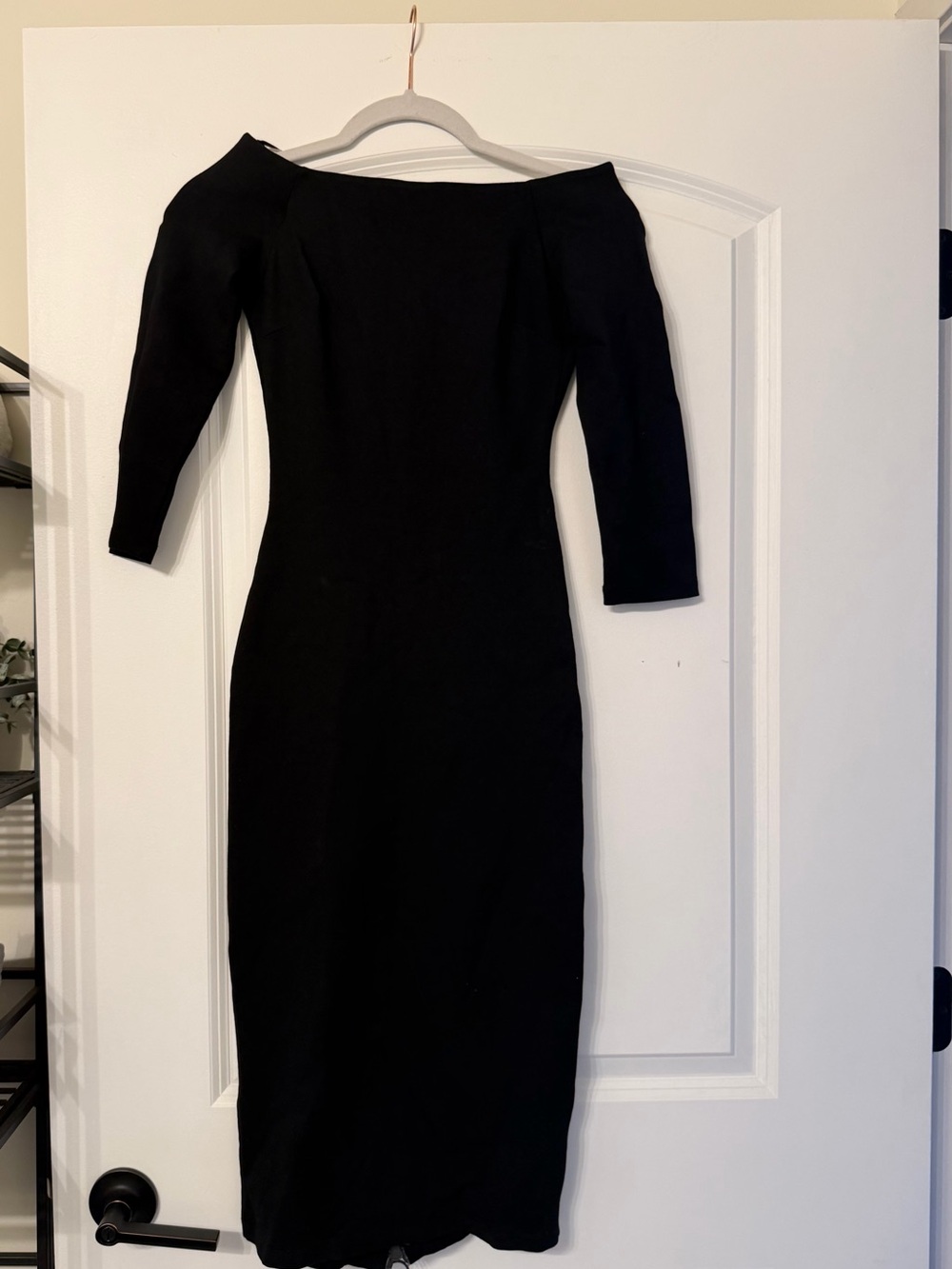 Zara Black One-Shoulder Bodycon Midi Dress